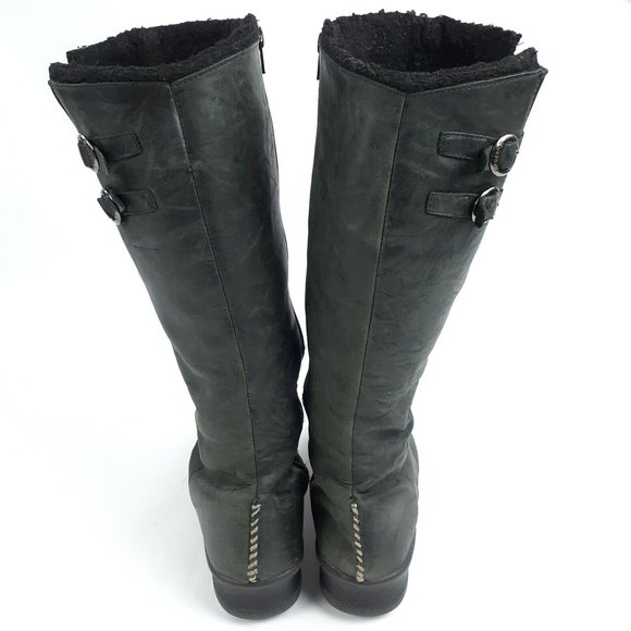 KEEN Bern Knee High Orla Boots Womens US 8 Leather 16" Tall 1.5" Heel Black 5464 - Picture 6 of 11